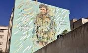 نقاشی دیواری شهید احمد سوداگر در بزرگراه جناح بازسازی شد


