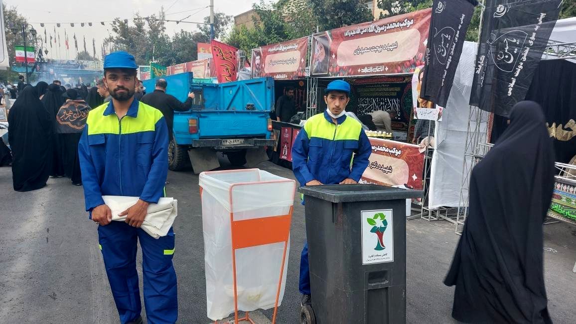 جمع‌آوری بیش از ۴.۵ تن پسماند در مسیر راهپیمایی جاماندگان اربعین در منطقه ۱۳

